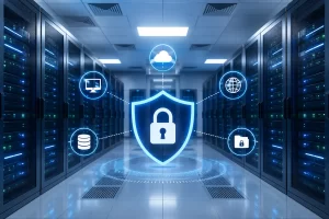 Secure data center protected by the best antivirus for ransomware protection India.